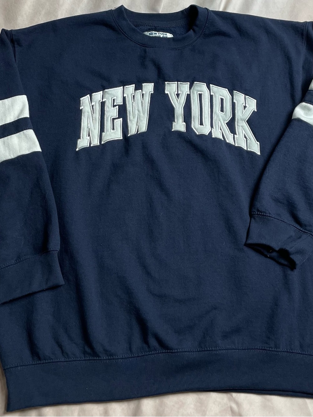 Men's Navy 'New York' Crewneck Sweatshirt with White Lettering
